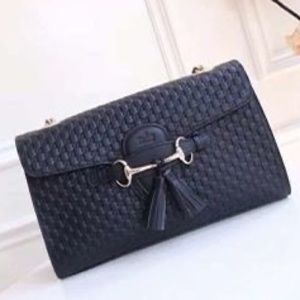 Gucci Emily Microguccissima Black Leather Bag